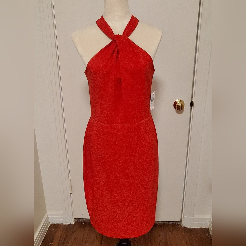 Red Just Taylor Halter Sleeveless Dress Size 10